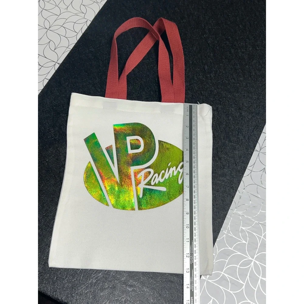 VP Racing Canvas Tote Bag White Brick Red Iridescent Logo Graphic Racing Fuel